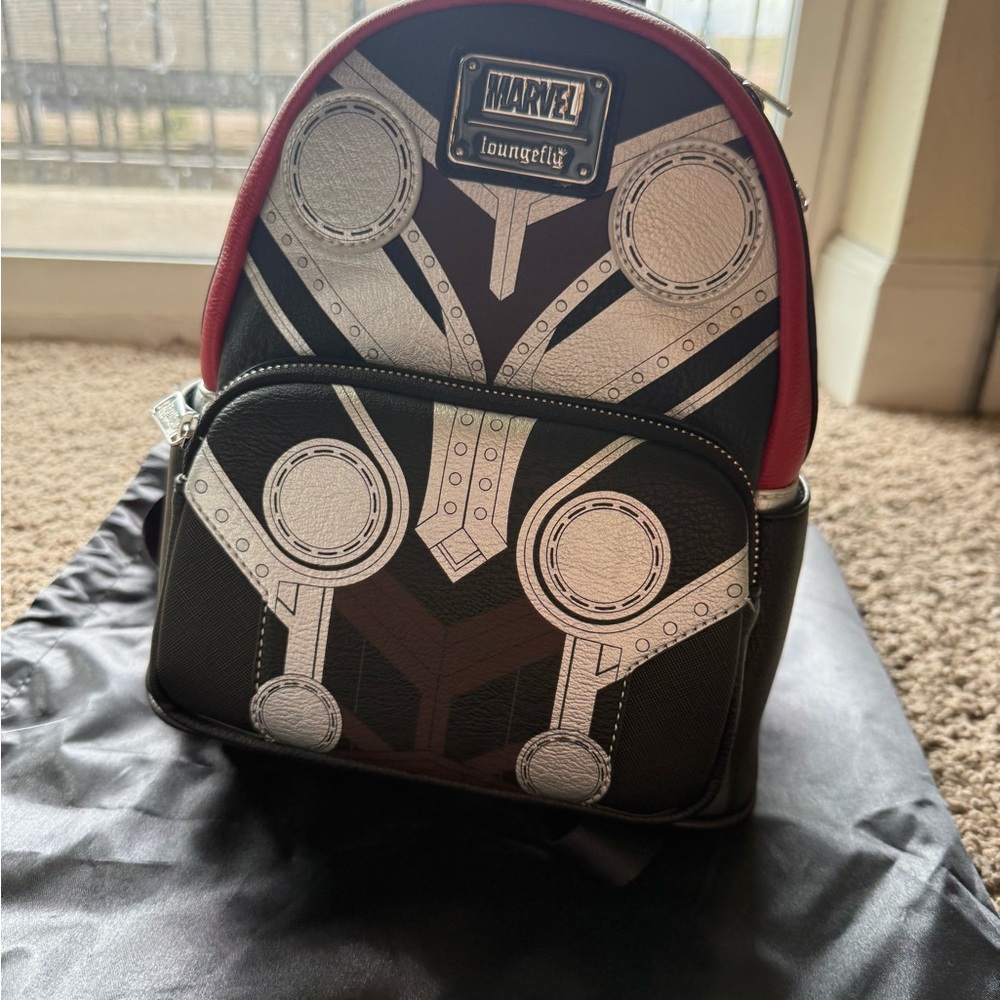 Loungefly Thor Black and Red Backpack